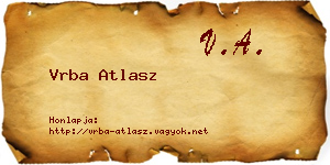 Vrba Atlasz névjegykártya